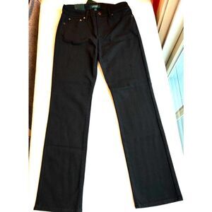NWT Ralph Lauren Black Stretch Denim Pant Classic Straight Slimming Fit Sz 2/30